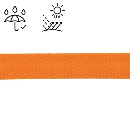 Biais d'extérieur imperméable anti UV 20 mm - Orange