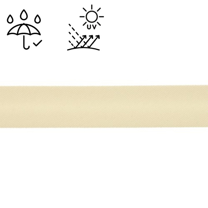 Biais d'extérieur imperméable anti UV 20 mm - Ecru