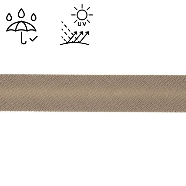 Biais d'extérieur imperméable anti UV 20 mm - Taupe