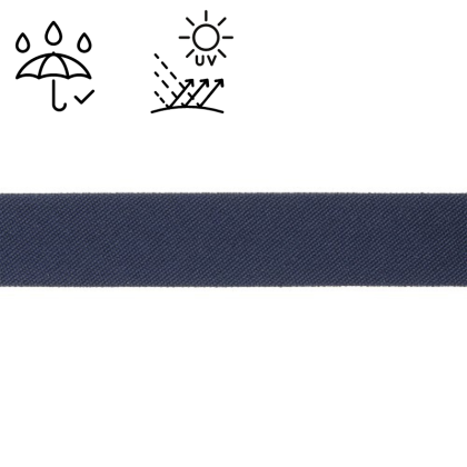 Biais d'extérieur imperméable anti UV 20 mm - Bleu marine