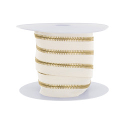 Fermeture éclair au mètre Blanc cassé - chaine laiton