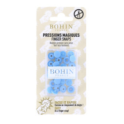 Bouton pression plastique sans pince Bohin 9mm - Bleu ciel