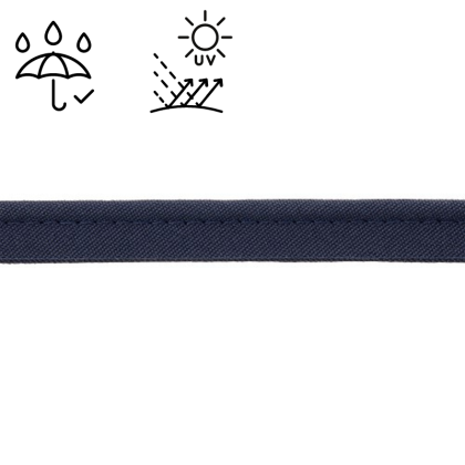 Passepoil d'extérieur imperméable anti UV 15 mm - Bleu marine