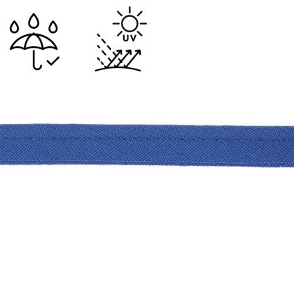 Passepoil d'extérieur imperméable anti UV 15 mm - Bleu