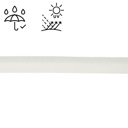 Passepoil d'extérieur imperméable anti UV 15 mm - Blanc
