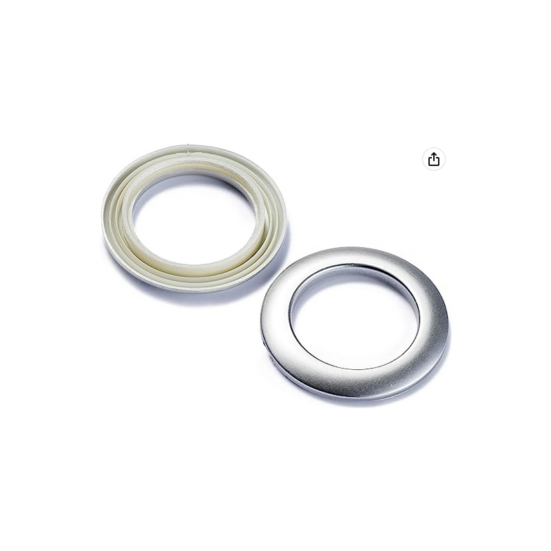 Lot De 32 œillets Pour Rideau En Plastique ABS - Diamètre Intérieur 40mm, Extérieur 70mm, Argenté