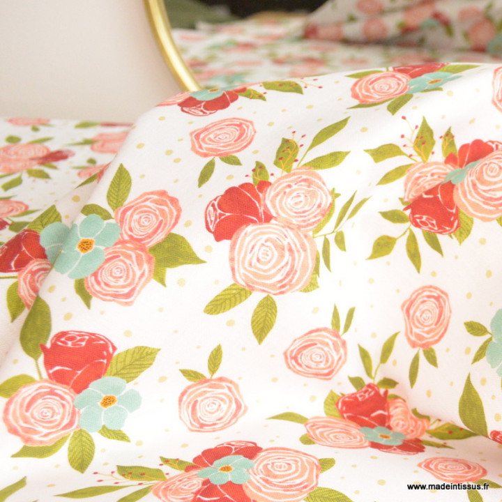 Tissu coton fleuri Moon Light Garden - RJR fabric - oeko tex
