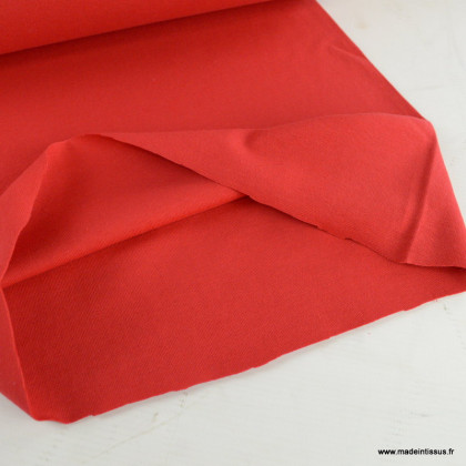 Tissu jersey Bord-côte Tubulaire Rouge