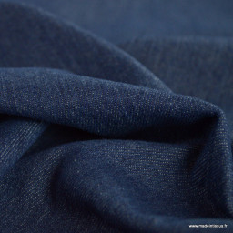 Tissu jean coton bleu foncé