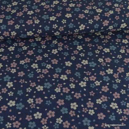 Tissu coton motif petites fleurs - Sevenberry Kasuri