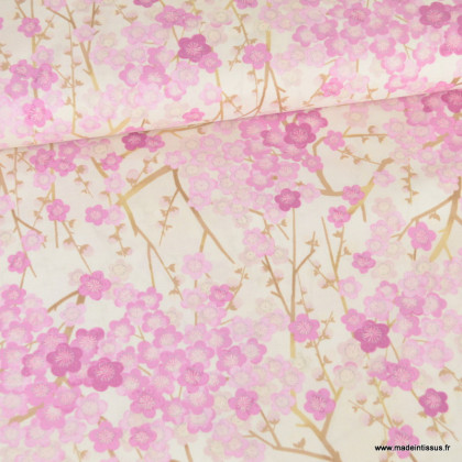 Tissu Popeline motif fleurs Primrose - Robert Kaufman, collection Imperial