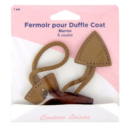 Brandebourg simili duffle coat - marron
