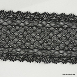 Tissu Galon dentelle elastique noir 7.7cm.