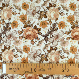 Tissu popeline Jardin Anglais Cacao