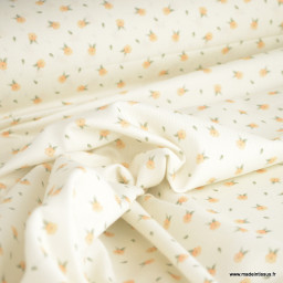 Tissu Piqué de coton motifs petites fleurs - Oeko tex