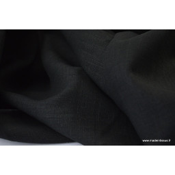 Tissu Lin lavé noir x50cm