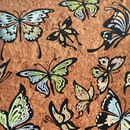 Liège naturel motifs papillons Gold Cork - katia fabrics