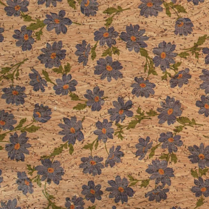 Liège naturel motifs fleurs marguerites Cork - katia fabrics