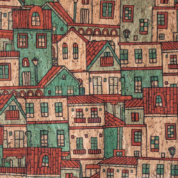 Liège naturel motif maison Urban Cork - katia fabrics