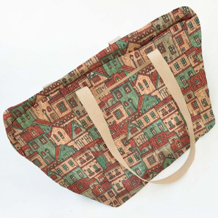 Liège naturel motif maison Urban Cork - katia fabrics