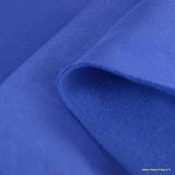 Tissu molleton sweat uni bleu Cobalt - oeko tex