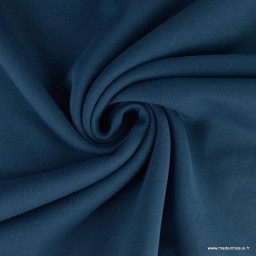 Tissu molleton sweat uni bleu indigo - oeko tex