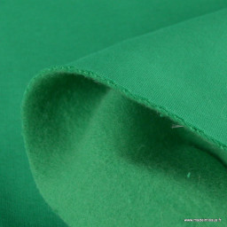 Tissu molleton sweat uni vert - oeko tex