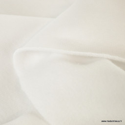 Tissu molleton sweat uni blanc - oeko tex