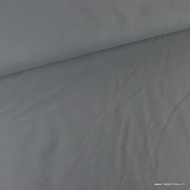 Tissu jersey de coton gris anthracite - oeko tex