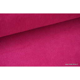 Tissu velours côtelé coton fuchsia x50cm