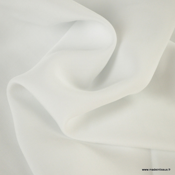 Tissu popeline de Viscose unie blanc