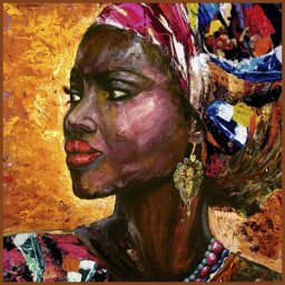 Carré / panneau en simili motif Femme Africaine
