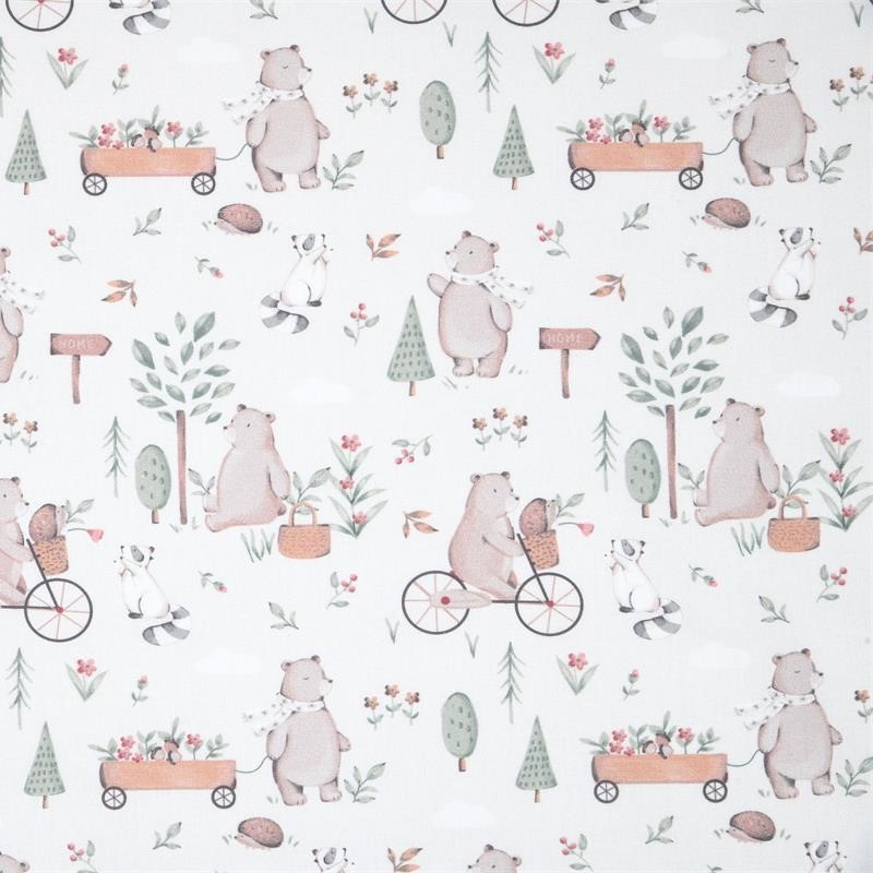 Lot De 2 Coupons De Tissu Enfant Motif Oursons Multicolore - Neuf