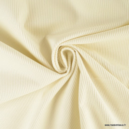 Tissu Velours cotelé 500 raies coloris écru - OEKO TEX