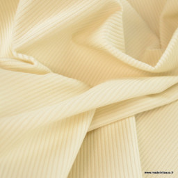 Tissu Velours cotelé 500 raies coloris écru - oeko tex
