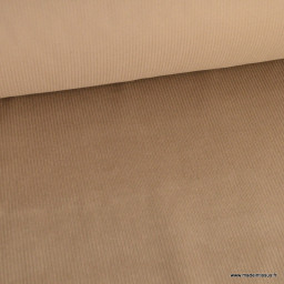 Tissu Velours cotelé 500 raies coloris beige caribou - oeko tex