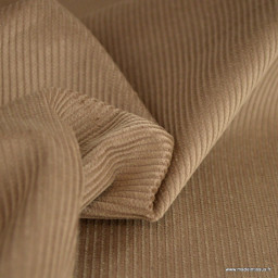 Tissu Velours cotelé 500 raies coloris beige carubou - oeko tex