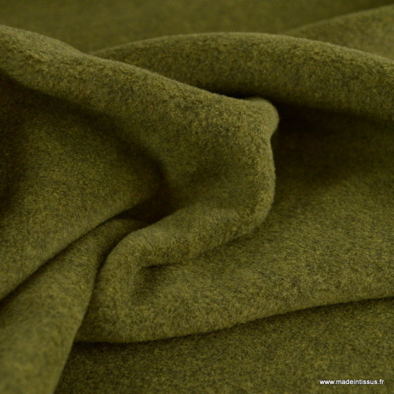 Tissu Polaire Made in France haut de gamme vert mousse - oeko tex