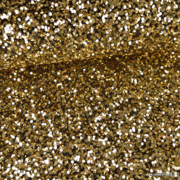 Tissu Sequin doré sur velours noir