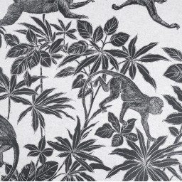 Tissu toile Sapajou motif singes et exotique