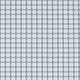 Tissu coton enduit Geline graphique et fleurs bleu et gris