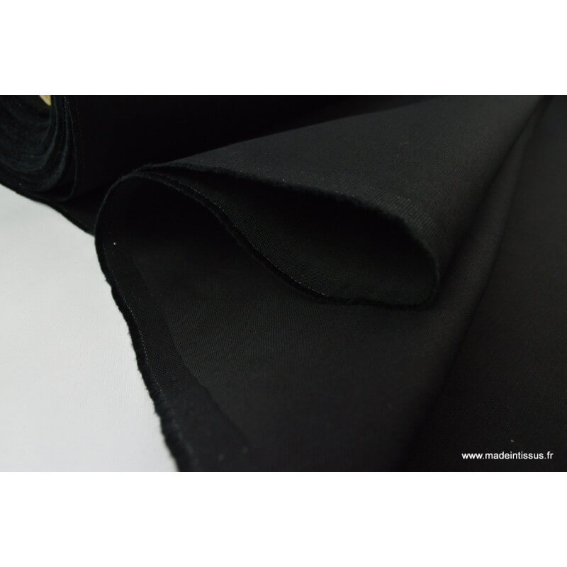Tissu sergé coton lourd noir résistant pour confection de sacs et