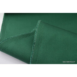 Tissu Sergé lourd coton vert sapin 300gr/m² pour vêtement de travail