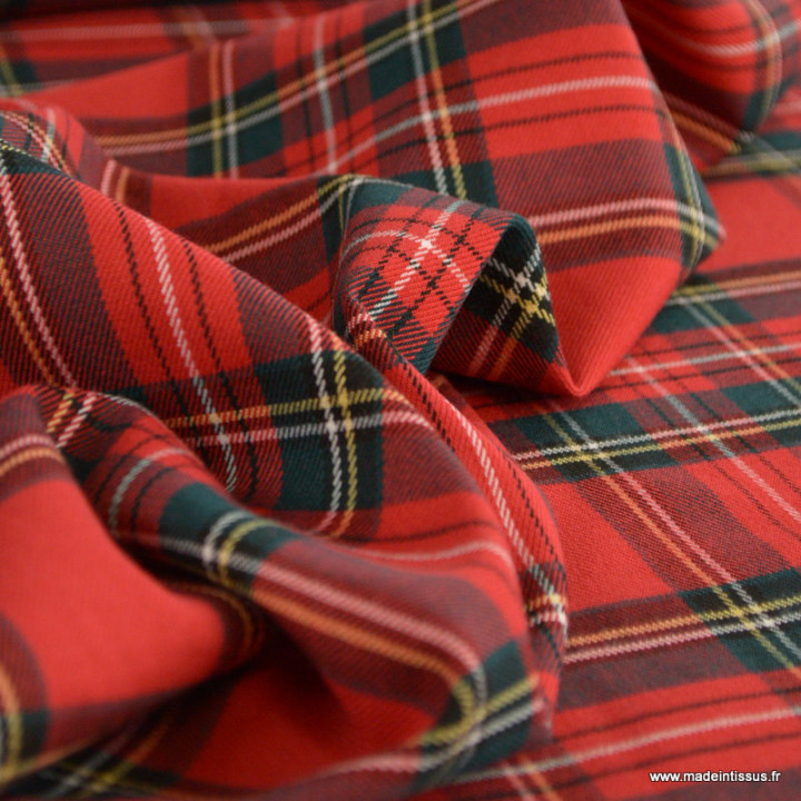Tissu Tartan écossais rouge