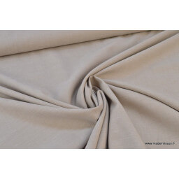 Tissu popeline coton uni tissé teint chambray coloris sable/taupe/beige