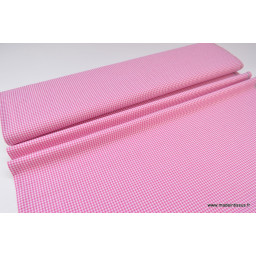 Tissu vichy petits carreaux 100%coton fuchsia x50cm