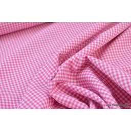 Tissu vichy petits carreaux 100%coton fuchsia x50cm