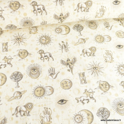 Tissu coton Cosmic motifs astrologie - Oeko tex