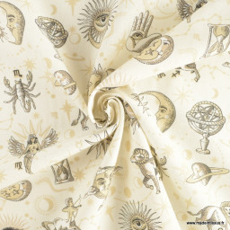 Tissu coton Cosmic motifs astrologie - OEKO TEX