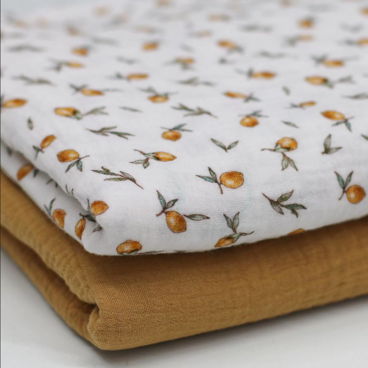 Double gaze motif citrons vintage